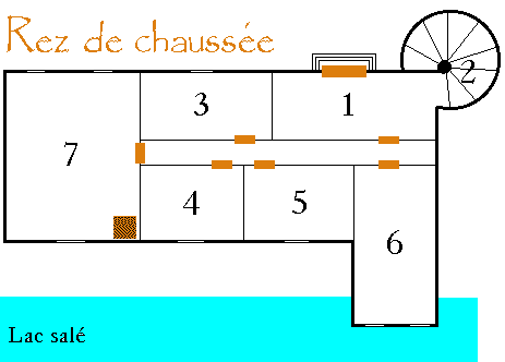 Plan de la demeure de Sulfurine Nytra, rez de chaussée...