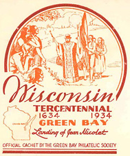 Jean Nicolet - Enveloppe premier jour datée du jour d'émission, le 7 juillet 1934...