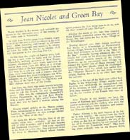 Jean Nicolet - Feuillet de présentation de la Green Bay Philatelic Society...